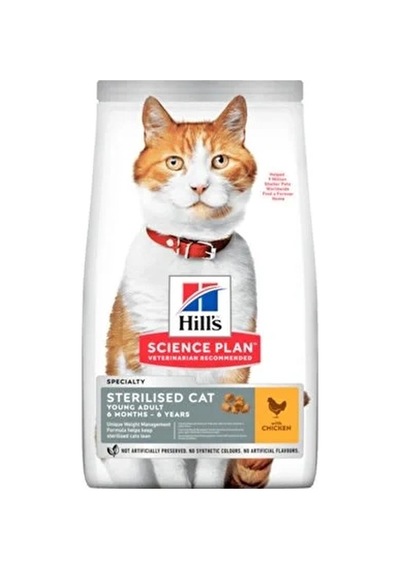 Hill's Scıence Plan Kısırlaştırılmış Yetişkin Tavuklu Kedi Maması 8 + 2 Kg