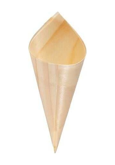 50'li Pkt Medium Bambu Sunum Korneti 12,5x7 Cm Doğal Sunum Külahı Kokteyl Catering Finger Food Sunumluk