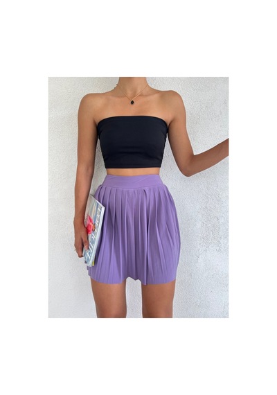 Winmoda34 Kadın Tenis Eteği Içten Taytlı Lila