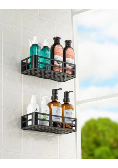 2 Li Banyo Organizer Düzenleyici Yapışkanlı Raf Çok Renkli