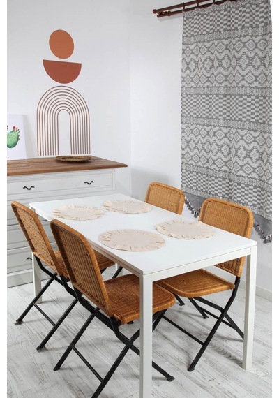 Bedinn Vintage Yuvarlak Naturel Amerikan Servisi 4'lü 40 CM