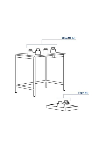 Ikea Enkroken Çalışma Masası, Beyaz, 85x56x72 Cm