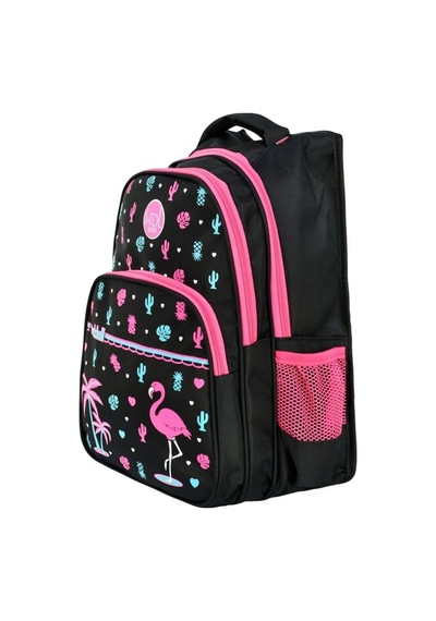 Waddell Flamingo Desenli Ilkogretim Cantasi Beslenbe Cantasi Kalemlik 3 Lu Set Siyah Pembe Siyah-pembe