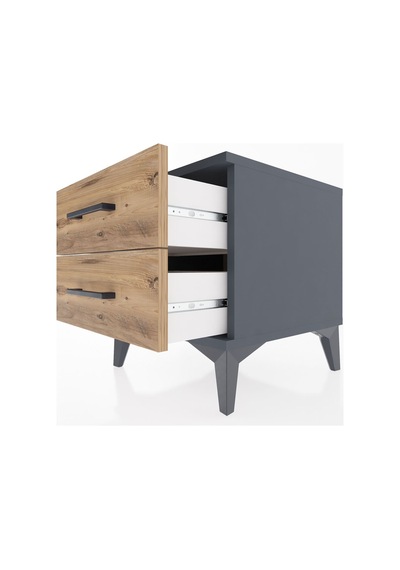 Hyperion Komodin 2 Çekmeceli 44x44x48 Antrasit-çam Antrasit
