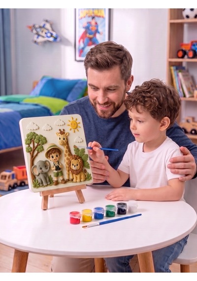 15x15 Safari Hayvanları Taş Boyama Seti Çocuk Ve Yetişkin Hobi Kiti