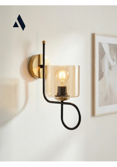 Flow Duvar Apliği Modern Klasik Tarzda Opal Ve Bal Camlı Işıltı Bal