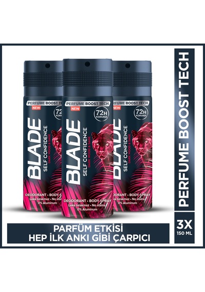 Blade Self Confidence Deodorant 3 x 150 ML