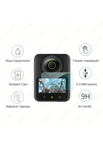 Dji Osmo 360 Temperli Cam Ekran Koruyucu 9h Şeffaf