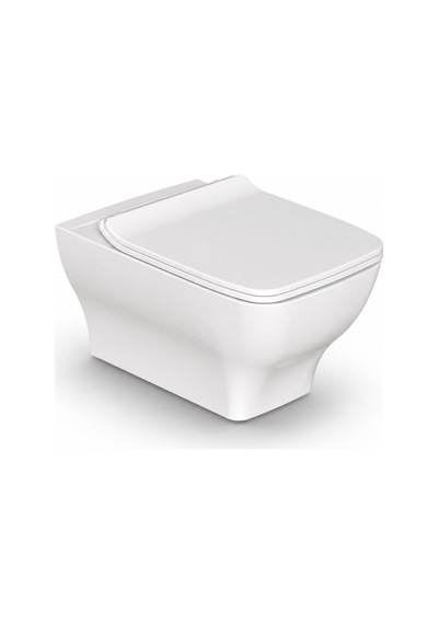 Dura Bagno Petra Kare Asma Klozet Rimless 54 Cm Yavaş Kapanır Kapak Dahil Beyaz Dbo.36.01.03.01