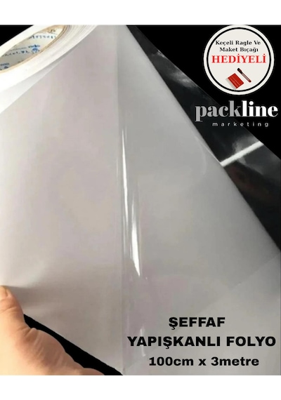 Kendinden Yapışkanlı Şeffaf Masa Yüzey Koruma Folyosu 100 Cm X 3 Metre