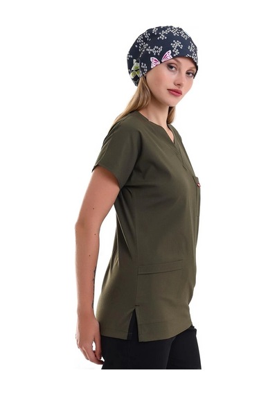 Bflex Unisex Likralı Yarasa Kol Tek Üst - 6427 Haki Yeşili
