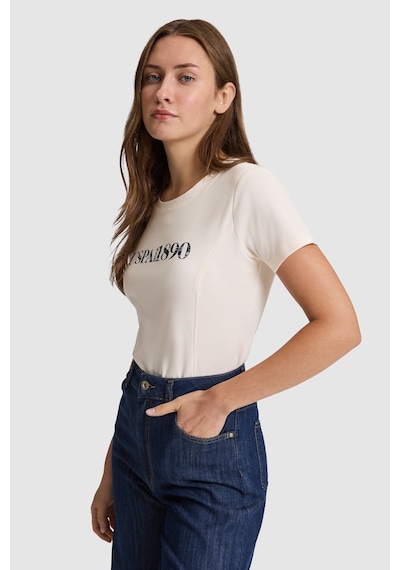 U.S. Polo Assn. U.s. Polo Assn. Kadın Krem Tişört 50323462-vr071
