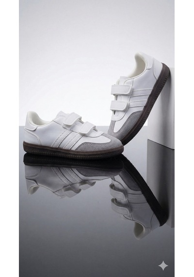 N Moda Cool Kids Retro Tarz Cırtlı Çocuk Spor Ayakkabı Konforlu Ve Şık Günlük Sneaker Beyaz - Beyaz