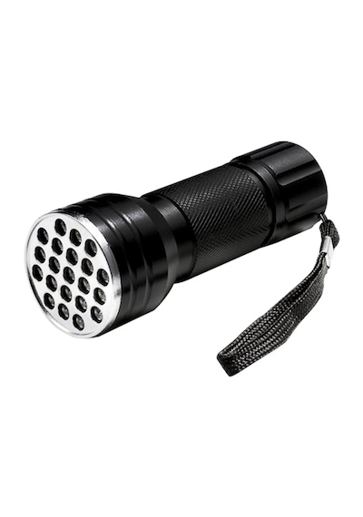 Harry Uv Işınlı 21 Led Ultraviyole Mor Işıklı Metal El Feneri Siyah