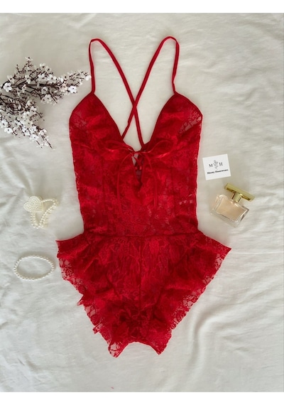 Mh Moony Homewears Premium Kırmızı Tulum Kırmızı