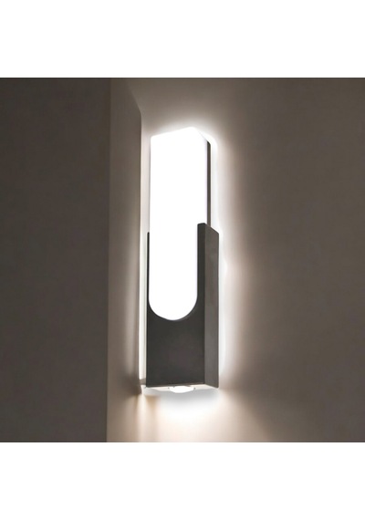 Cata Ct-7067 10w Hawai Led Aplik Dış Mekan Duvar Armatürü Modern Bahçe Duvar Lambası 3200k Günışığı Siyah