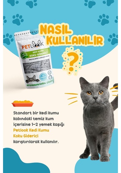 Tr Kedi Kumu Koku Giderici Aktif Karbon Katkılı Kokusuz 300 Gr Lavanta