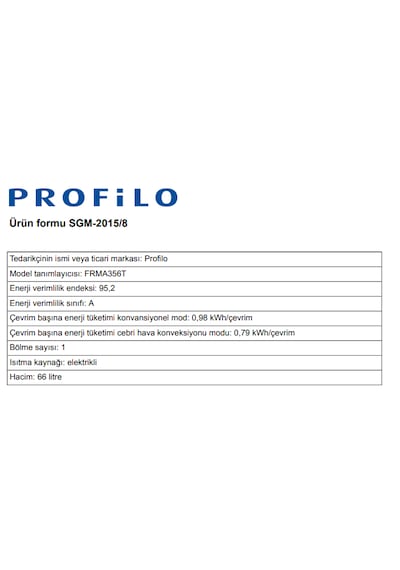 Profilo FRMA356T 66 Lt 12 Programlı Ankastre Fırın