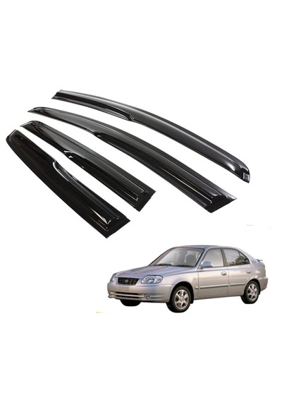 Hyundai Accent Admira 2002.2005 Uyumlu Ön Arka 4 Lü Cam Rüzgarlığı