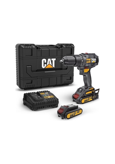 Cat Dx11 18volt/2.0ah Li-ion Çift Akülü Kömürsüz Profesyonel Şarjlı Matkap