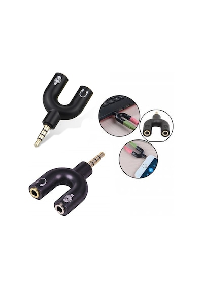 Kulaklık Mikrofon Birleştirici Adaptör 3.5Mm Ayırıcı Aparat