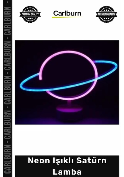 Özel Üretim Modern Estetik Tasarım Pil Usb Çalışan Dekoratif Hediye Gece Neon Işıklı Satürn Lamba Çok Renkli