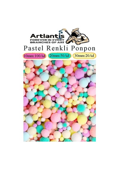 Pastel Renkli Pon Pon 10 20 30 Mm 170 Li 1 Paket Peluş Ponpon Tüylü Ponpon Okul Öncesi Kreş El İşi Hobi Elişi Genel