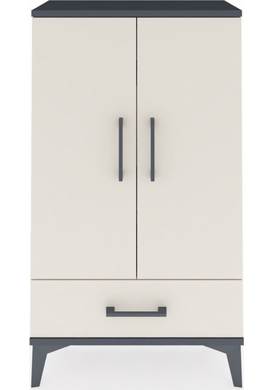 Arges Komodin 3 Raflı Tek Çekmeceli 2 Kapaklı 60x30x106 Antra... Antrasit