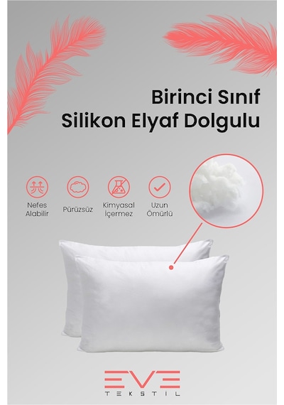 Eve Tekstil 6 adet Roll Pack Microfiber Kılıflı Silikon Yastık
