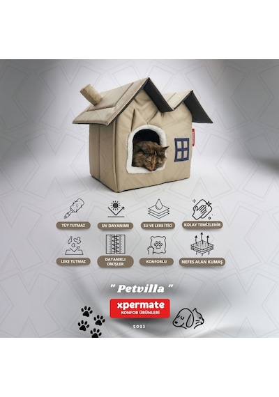 edi Evi Kedi Yuvası Kapalı Kedi Kulübesi Pet Villa