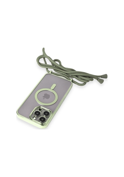 Apple iPhone Uyumlu 13 Pro Kılıf Divo Lazer Askılı Magsafe Kapak - Koyu Yeşil Bz8683140590765