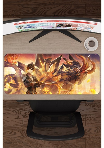 Zhongli Genshin Impact Anime Gacha V1 - 70x30 Xl Gaming Mouse Pad Fare Altlığı