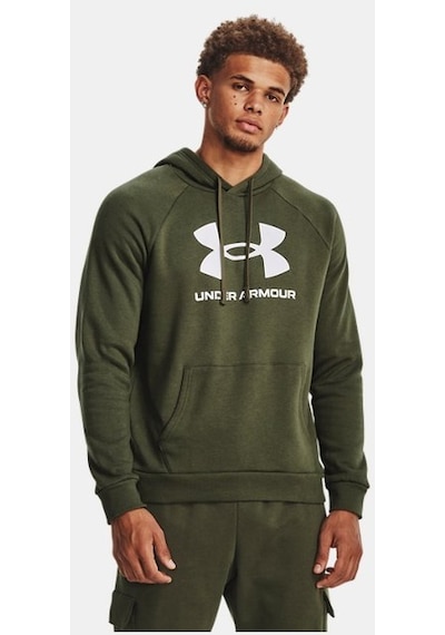 Under Armour Erkek UA Rival Fleece Logo Kapüşonlu Üst 1379758-390