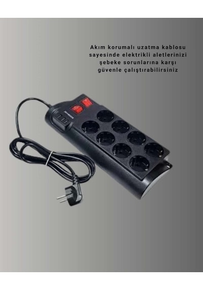 Güvenli Termal Korumalı 8 Priz 3 Usb Uzatma Kablosu Diğer