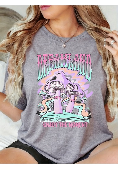 Noıssey Urban Pop Graphic Kadın Tişört Koleksiyonukod 5428 Gri