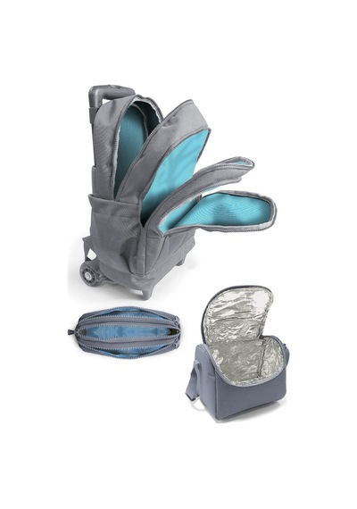 Coral High Kids Mavi Su Yeşili Denizatı Desenli 3 Lü Okul Çanta Seti Set0123972 Çok Renkli