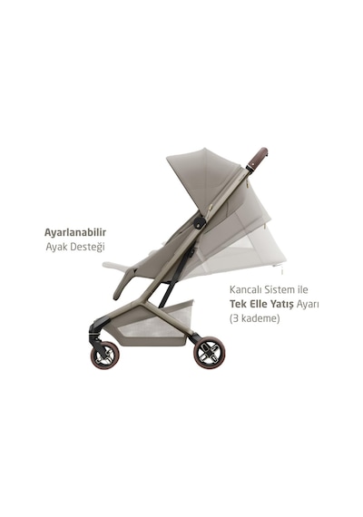 Maxi-cosi Fame Cabin Led Işıklı Entegre Şarj Üniteli Tek Elle Katlanan Premium Kabin Boy Bebek Arabası Sapphire Sand