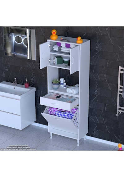 Eliusta Seris Sepetli Ve Çekmeceli Banyo Dolabı G:65 Cm Çok Amaçlı Beyaz Düzenleyici 65x173x32,5 Cm Dolap Beyaz Eliusta Seris Sepetli Ve Çekmeceli Banyo Dolabı G:65 Cm Çok Amaçlı Beyaz Düzenleyici 65x173x32,5 Cm Dolap Beyaz