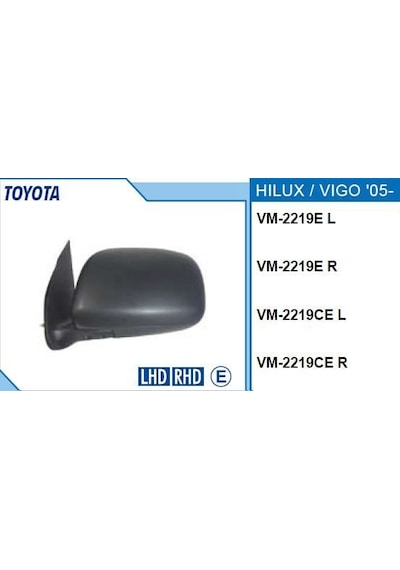 Dikiz Aynası Sağ Kromlu Toyota Hılux / Vıgo 05- Elektrikli Kromlu Kapak 1 Ad