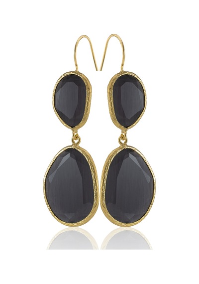 Kadir Jewellery 22 Ayar Altın Kaplama Kadın Sallantılı Küpe -el İşçiliği Ve Hipoalerjenik Küpe Siyah 40095767