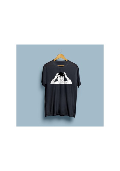 Bahriyeli Collection Oversize Jackie Chan Baskılı Unisex T-shirt Siyah