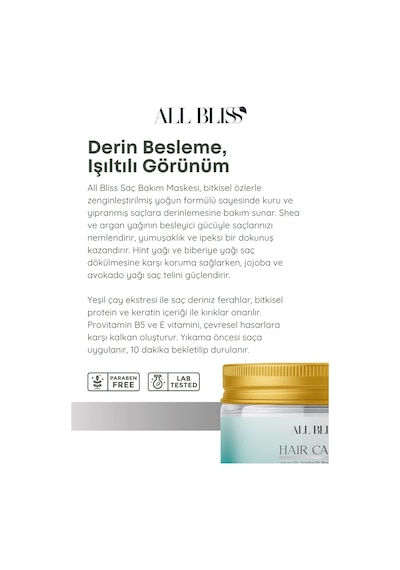 Bitkisel Keratinli Saç Bakım Maskesi 200 Ml