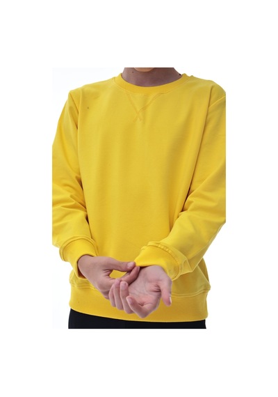 Sarı Erkek Çocuk Sweatshirt Pamuklu Rahat Kalıp Günlük Model Sarı