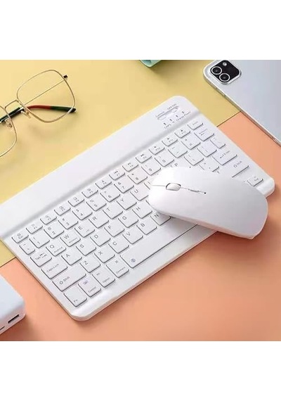 Şık Tasarımlı Bluetooth Kablosuz Klavye Ve Mouse Seti Android, Apple Uyumlu iOS Ve Windows Uyumlu Şarj Edileb Diğer