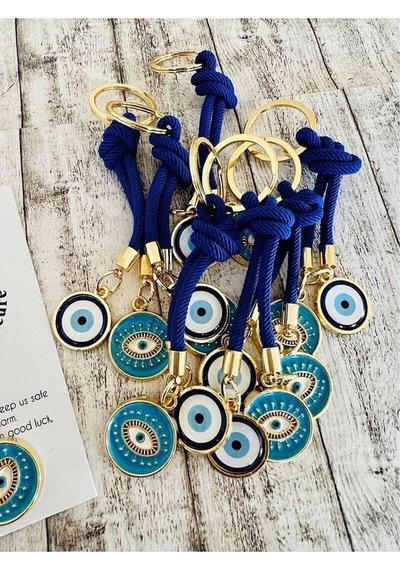 Simagift Saks Mavi Nazarboncuklu Anahtarlık Çok Renkli