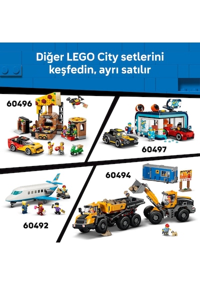 LEGO® City Sarı Kazıcı Yükleyici 60480 - 7 Yaş ve Üzeri Çocuklar için 2 Minifigür İçeren Yaratıcı Oyuncak Yapım Seti (301 Parça)