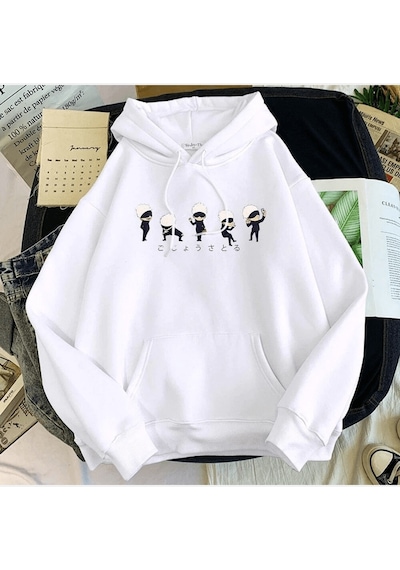 Satoru Gojo Chibi Kapşonlu Sweatshirt