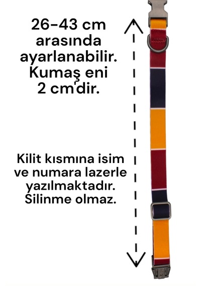 Caramelos Köpek Tasması-küçük Irk Ve Orta Irk İsimli Tasma 01 Sarı - Siyah