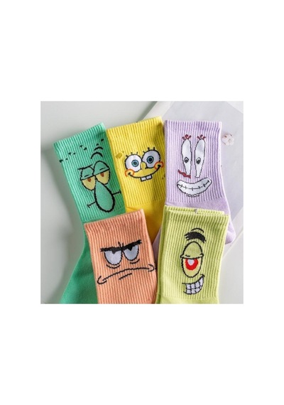 Worthy Socks Unisex Desenli Kolej Çorap Seti 5'li Paket Renkli