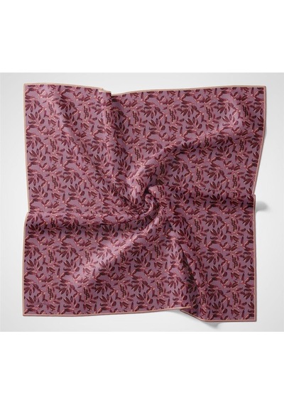 Silk Home Pamuk Polyester Soft Eşarp Eflatun Çiçek Desenli Kaymaz Dokulu Tok Duruşlu 90x90 Çok Renkli
